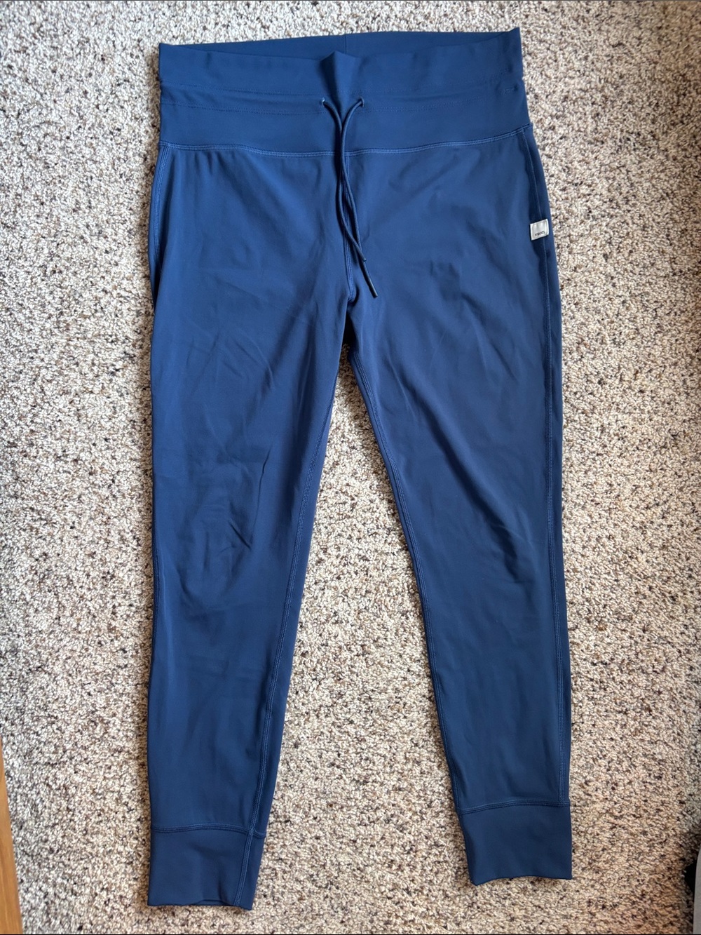 Vuori Blue High-Waist Drawstring Leggings